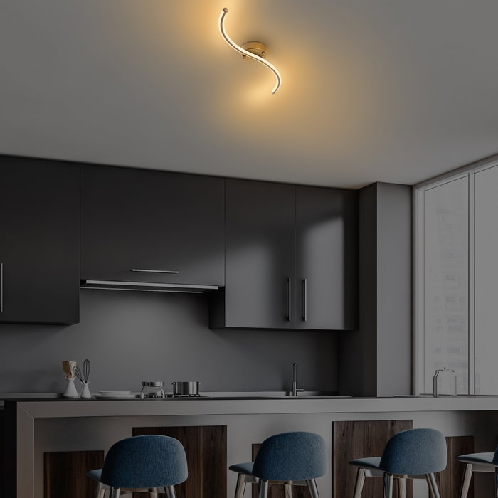 Opviq Yılan - 13279 Lámpara de araña Dorada LED